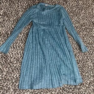 Blue Long Sleeve Kids Dress